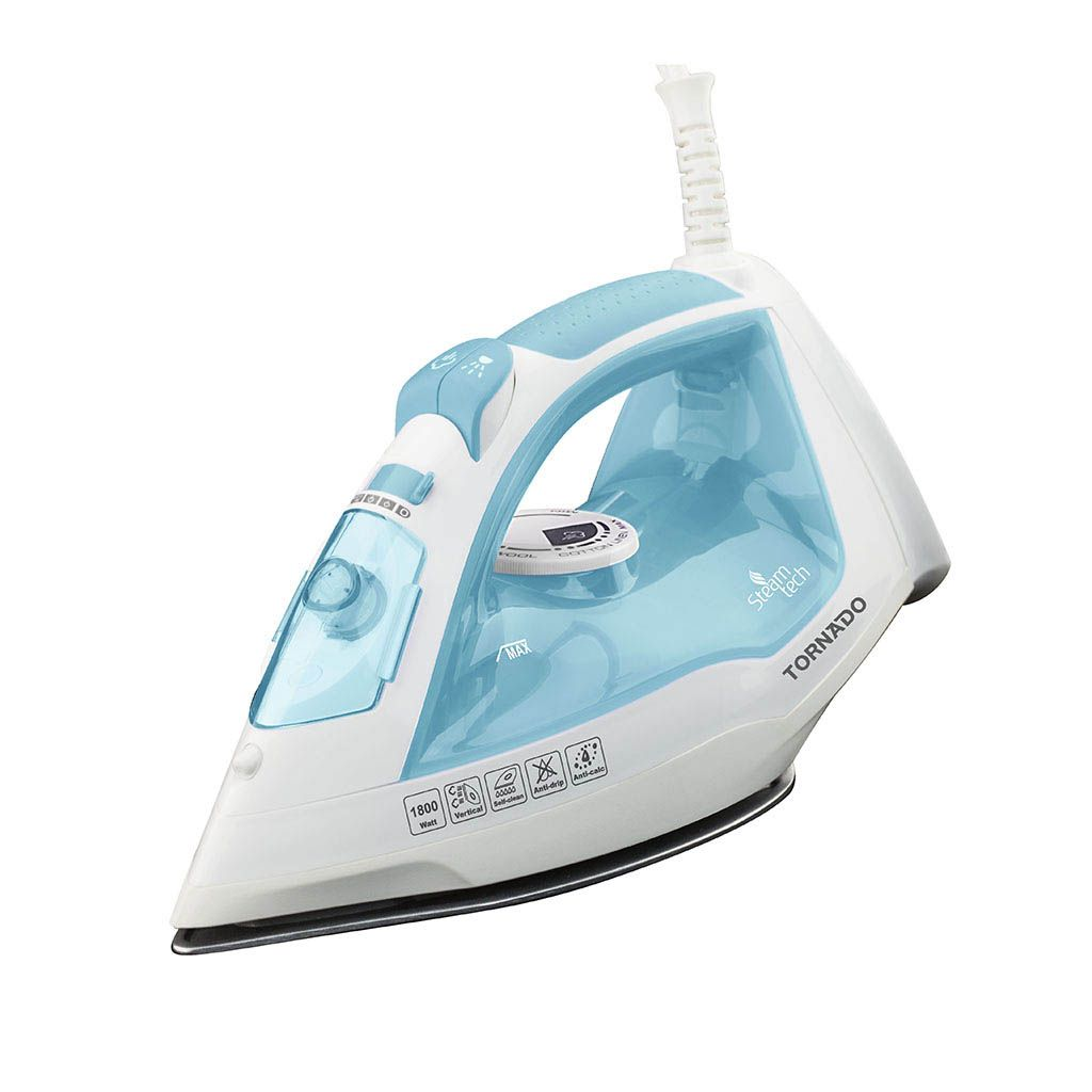 مكواة بخار تورنيدو 1800 وات قاعدة تيفلون , لون لبني  TST-1800